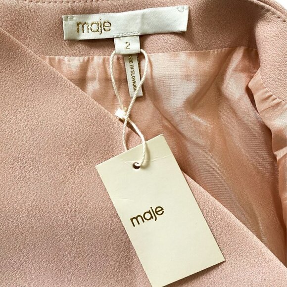 Maje Racine Pink Sleeveless Swing Dress, size M, NWT - Picture 12 of 16